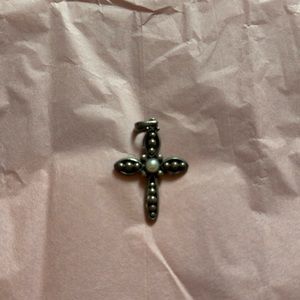 Silpada Pearl Cross Charm